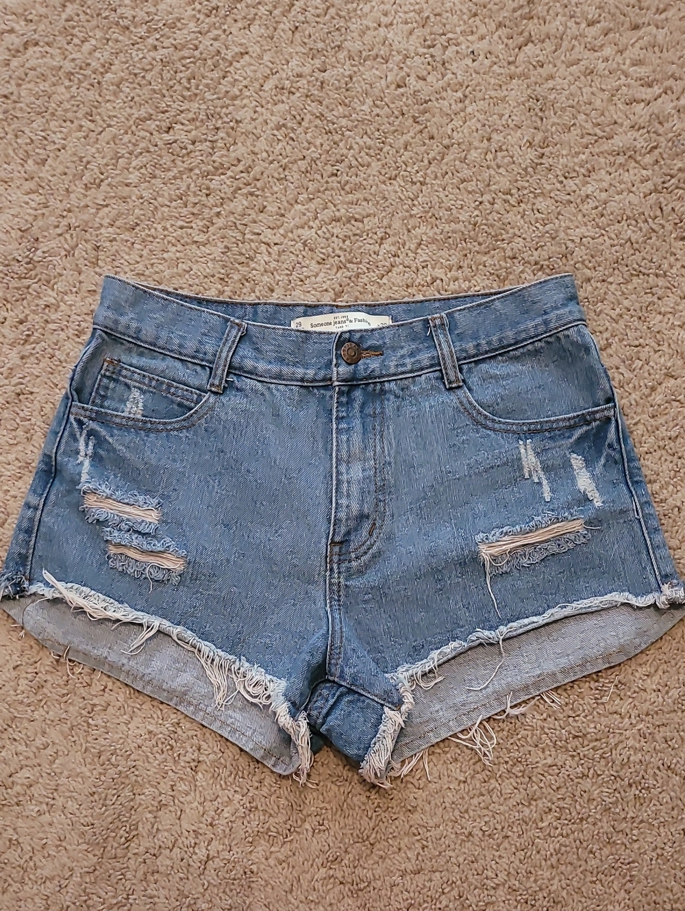 Someone' Jeans And Fashion High-Rise Distressed Denim Shorts -EUC, Size 29